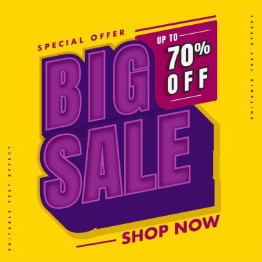 indirimli pankart tasarımı, renkli, ayarlama için kolay, vektör tasarımı düzenlenebilir, modern stil promosyon için