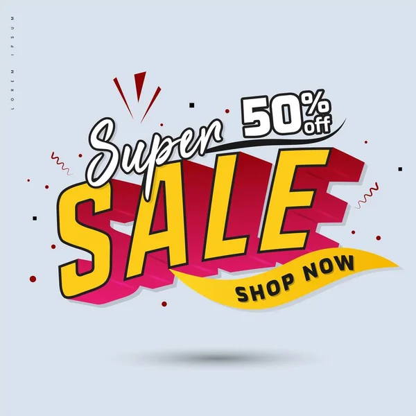 Super Verkauf 3d Text Kopfzeile endgültigen Verkauf Banner. Vektorillustration. für Werbeartikel oder Dienstleistungen und mehr — Stockvektor