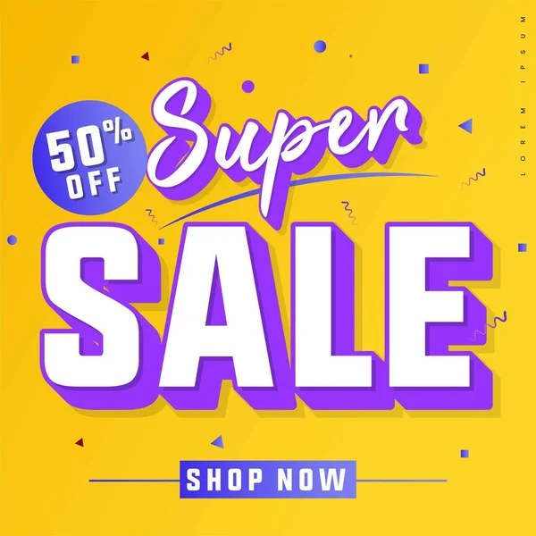 Super sale 3d text title header final sale banner. Векторная иллюстрация. для рекламного продукта или услуги и многое другое — стоковый вектор