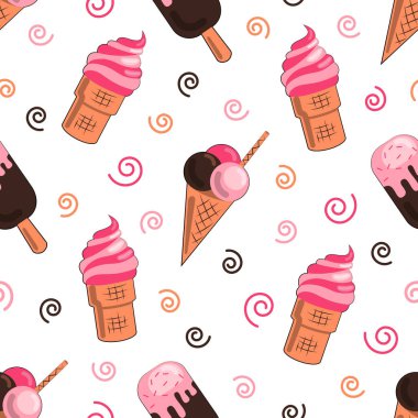 Dondurma izi yok. Dondurma: buzlu dondurma, testisli koni, dikişsiz boynuz dokusu.