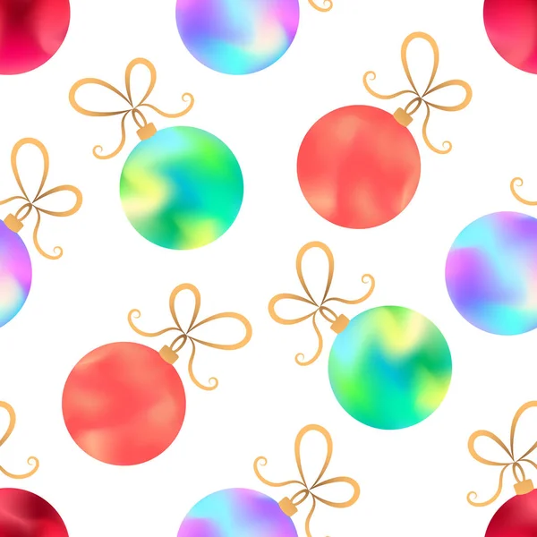 Multi-coloridas bolas de Natal vetor padrão sem costura. Bola de Natal textura sem costura . — Vetor de Stock