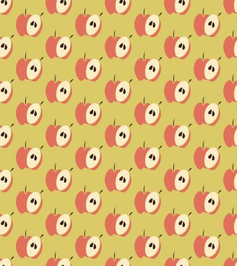 Elmalarla kusursuz desen. Elle çizilmiş elmalar. Vektör çizimi. Eps 10