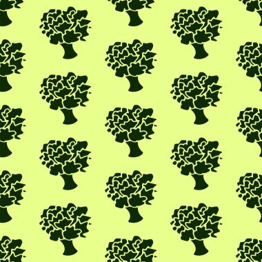 Brokoli ile kusursuz desen. El çizimi brokoli. Vektör çizimi. Eps 10