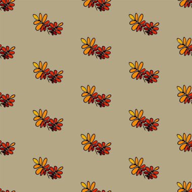 Güz yapraklarıyla el çizimi kusursuz desen. Vektör çizimi. Eps 10