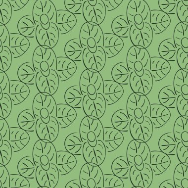 Yapraklarla el çizimi, pürüzsüz desen. Vektör çizimi. EPS 10