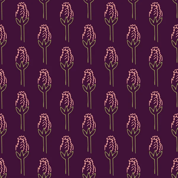 Patrón Sin Costura Dibujado Mano Con Rosas Ilustración Vectorial Eps — Vector de stock