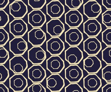 Elle çizilmiş sekizgenli kusursuz desen. Karalama. Vektör çizimi. Eps 10