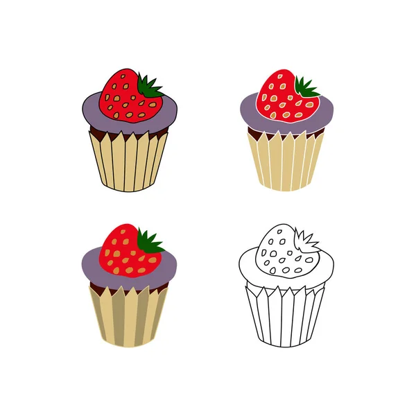 Gâteaux Dessinés Main Doodle Illustration Vectorielle Spe — Image vectorielle