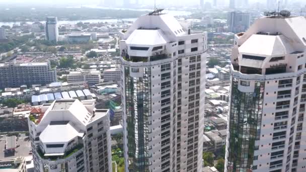 View of the Modern City with Skyscrapers from Height — Αρχείο Βίντεο