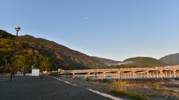 Lapso Tiempo Sol Una Madrugada Arashiyama Kioto — Vídeo de stock