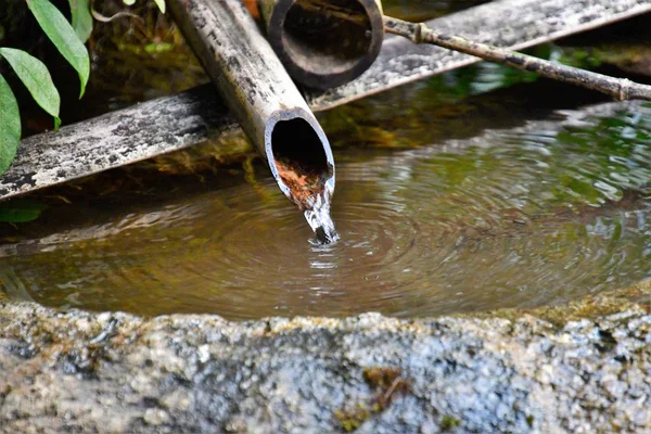 Obraz Miski Wody Japońskim Ogrodzie Ohara Kioto — Zdjęcie stockowe