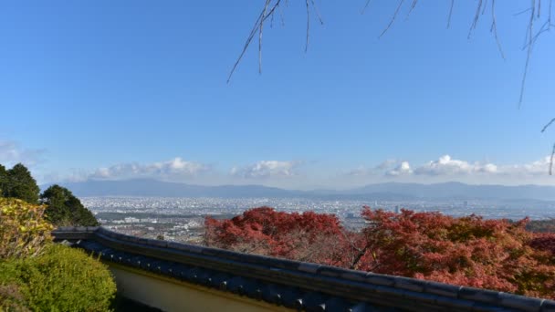 吉備寺から京都市と空のタイムラプス映画 西山京都日本 — ストック動画