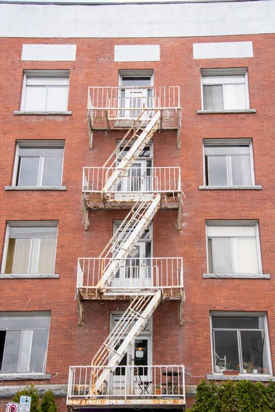 Old Fire Escape Stairs Side Building Vancouver Canada — Stock Photo, Image