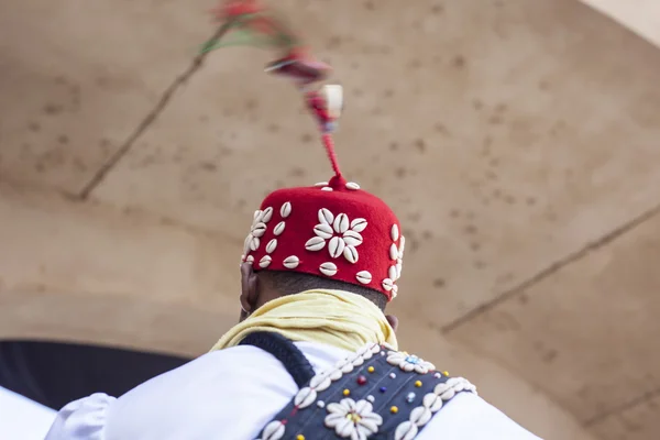 Músico árabe girando sua corda chapéu — Fotografia de Stock