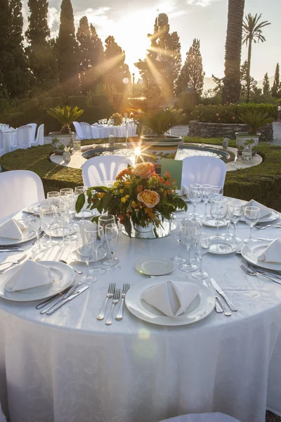 Jardín de mesa en la recepción de la boda — Foto de Stock