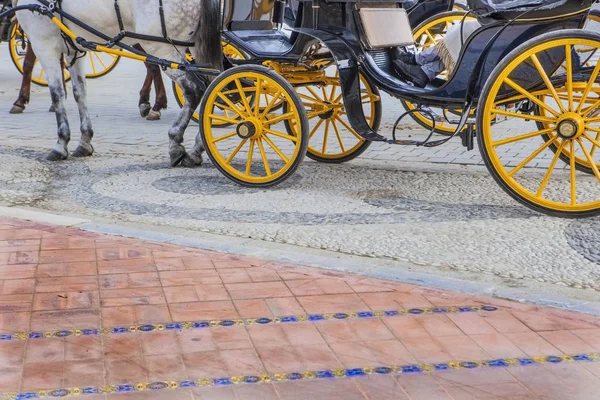 Coachman resting at Plaza de Espana in Seville, Spain — Stock Photo, Image