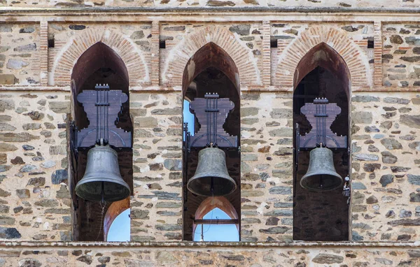 Три колокола в Гвадалупе, Испания — стоковое фото