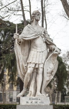 Sculpture of Suintila King at Plaza de Oriente, Madrid, Spain clipart