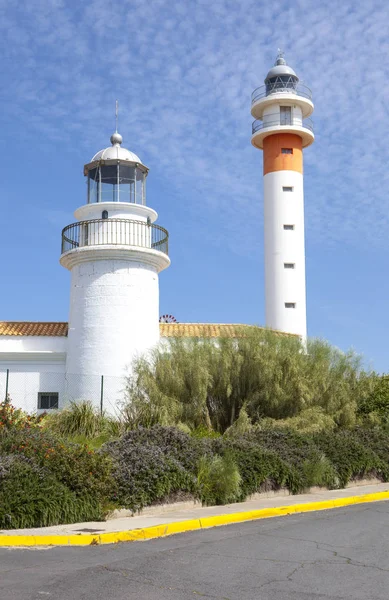 Två fyrar i El Rompido, Huelva, Spanien — Stockfoto