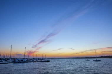 El Rompido footbridge at sunset, Cartaya, Huelva, Spain