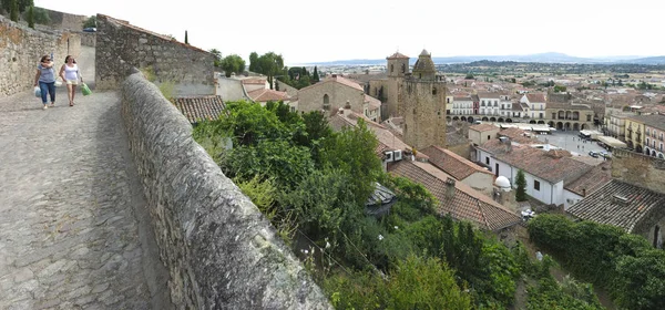 Vista panoramica dal Castello al centro del Trujillo medievale — Foto Stock