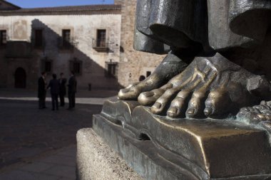 San Pedro de Alcantara heykel Caceres St. Marys katedral