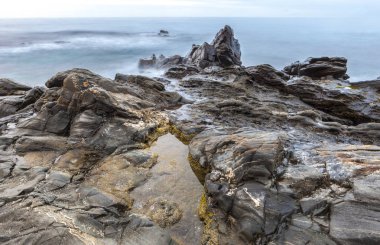 Wilches Beach, Torrox Coast, Malaga güneş doğarken