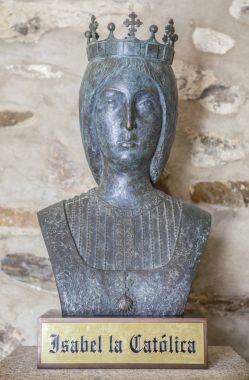 IIsabella I of Castile bronze bust clipart