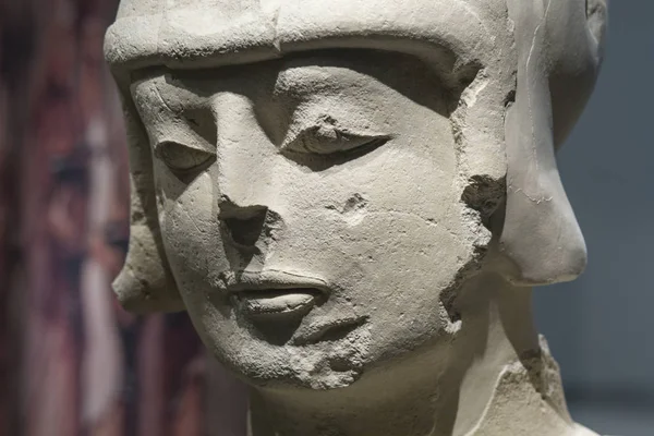 पोर्कुना, जेनची दुहेरी शस्त्रे असलेली इबेरियन योद्धा. चेहरा तपशील — स्टॉक फोटो, इमेज