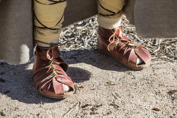 Obuv Používaná Před Římany Obyvatel Iberského Poloostrova Reenactment Iberských Bohyně — Stock fotografie