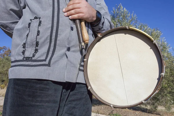 北埃斯特雷马杜拉的传统长笛演奏家和鼓手 — 图库照片