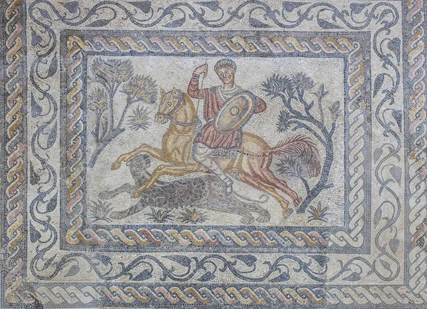Panther hunter rzymskie mozaiki lub popularne były: — Zdjęcie stockowe
