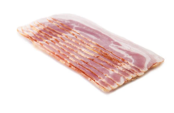 Fatias de bacon laterais curadas não cozidas — Fotografia de Stock