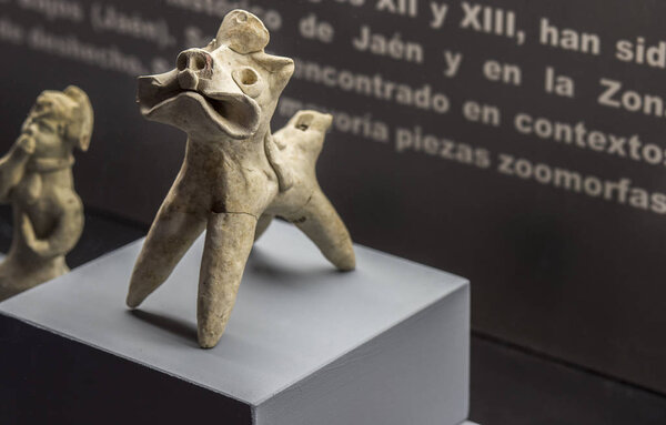 Clay animal-shaped whistle figurine made of clay
