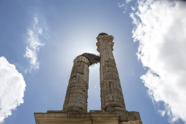 Distyle Zalamea Serena Impresive Roman Burerary Remains Spain Подсветка — стоковое фото