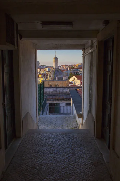 葡萄牙科英布拉日落时的观景门 — 图库照片