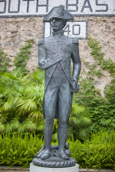 Lebensgroße Bronzestatue von Lord Nelson, Südbastion, Gibralta — Stockfoto