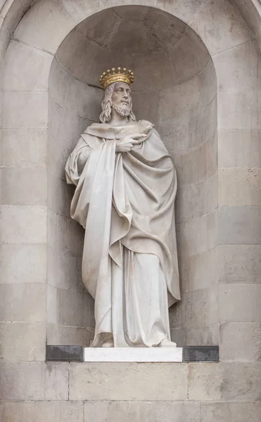 James I, o Conquistador. Estátua Exterior na Câmara Municipal de Barcelona Bu — Fotografia de Stock