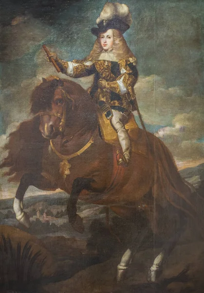 Carlos II, Rei de Espanha, a cavalo, pintado por Sebastian He — Fotografia de Stock