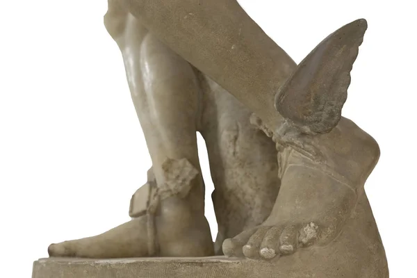 Kvicksilverbevingade fötter. Större gud i den romerska religionen kommunikationsgud — Stockfoto