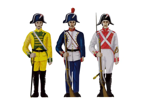 Peninsular war troop uniforms. Spanish army — 스톡 사진