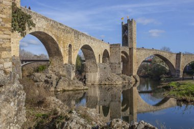 Medieval bridge of Besalu. Catalonia, Spain