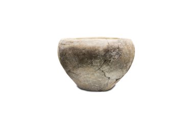 Huelva, Spain - March 2nd, 2019: Hand-modelled polished clay bowl. Late Neolithic Age. Montilla, Spain clipart