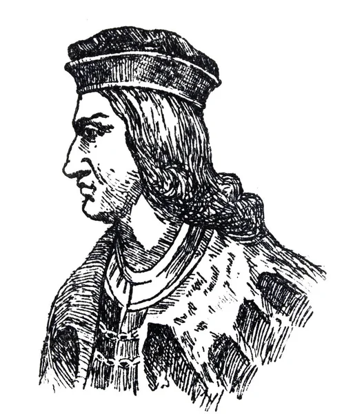グラン カピタンのゴンサロ フェルナンデス コルドバの肖像 15世紀スペインの将軍 ダルマウ カールズのエンチクロペディア オートダイダティカから描く — ストック写真