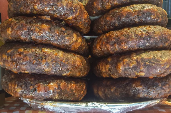 Haufen Traditioneller Extremaduranischer Wurstwaren Roter Chorizo Aus Piornal Caceres Spanien — Stockfoto