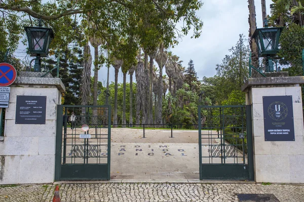 Lisbon Portugal March 1St 2020 Jardim Botanico Tropical Entry Botanic — Stock Photo, Image