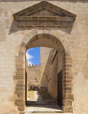Badajoz Alcazaba 'nın başkenti, Extremadura, İspanya. San Jose Meydanı çıkışı