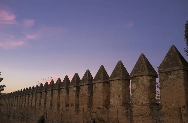 Muralhas Cidade Muçulmana Córdoba Ameias Pôr Sol — Fotografia de Stock