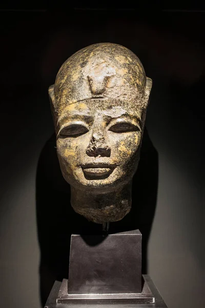 바르셀로나 스페인 2019 파라오 아멘호테프 동상의 화강암 Museum Ancient Egypt — 스톡 사진