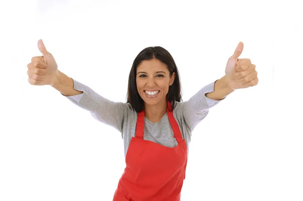 Corporate portrait of young attractive hispanic home cook woman — Stock Photo, Image